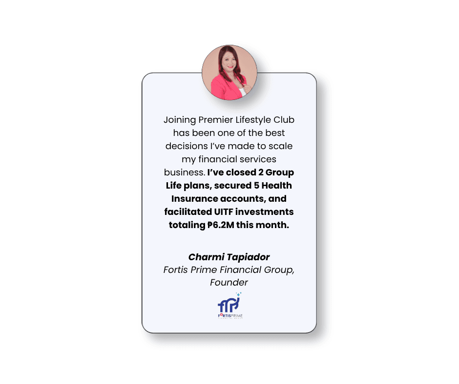 PLC partner testimonial — Charmi Tapiador, Fortis Prime Financial Group